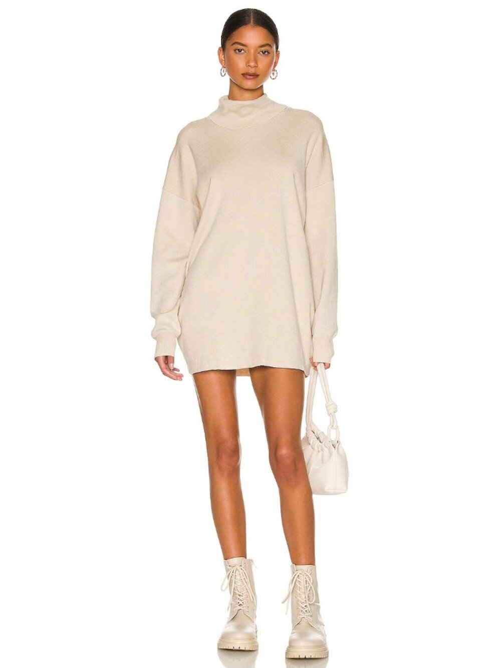 ALL THE WAYS Charlotte Sweater Dress in Toast